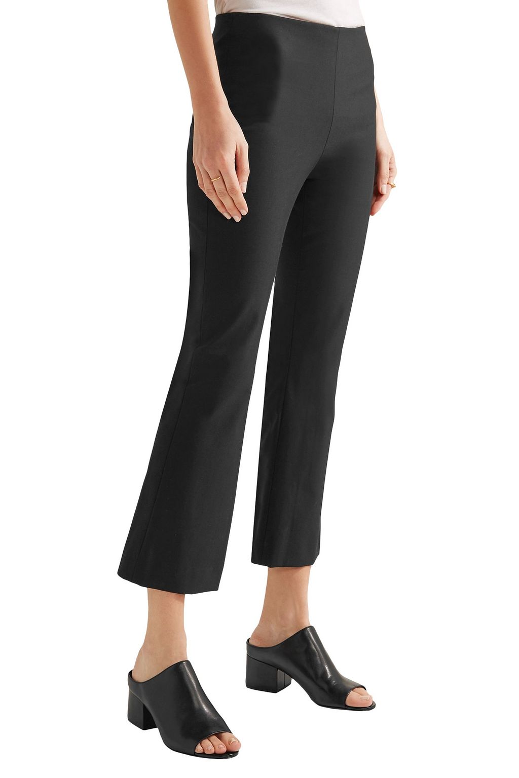 THEORY Erstina cropped stretch cotton-blend flared pants