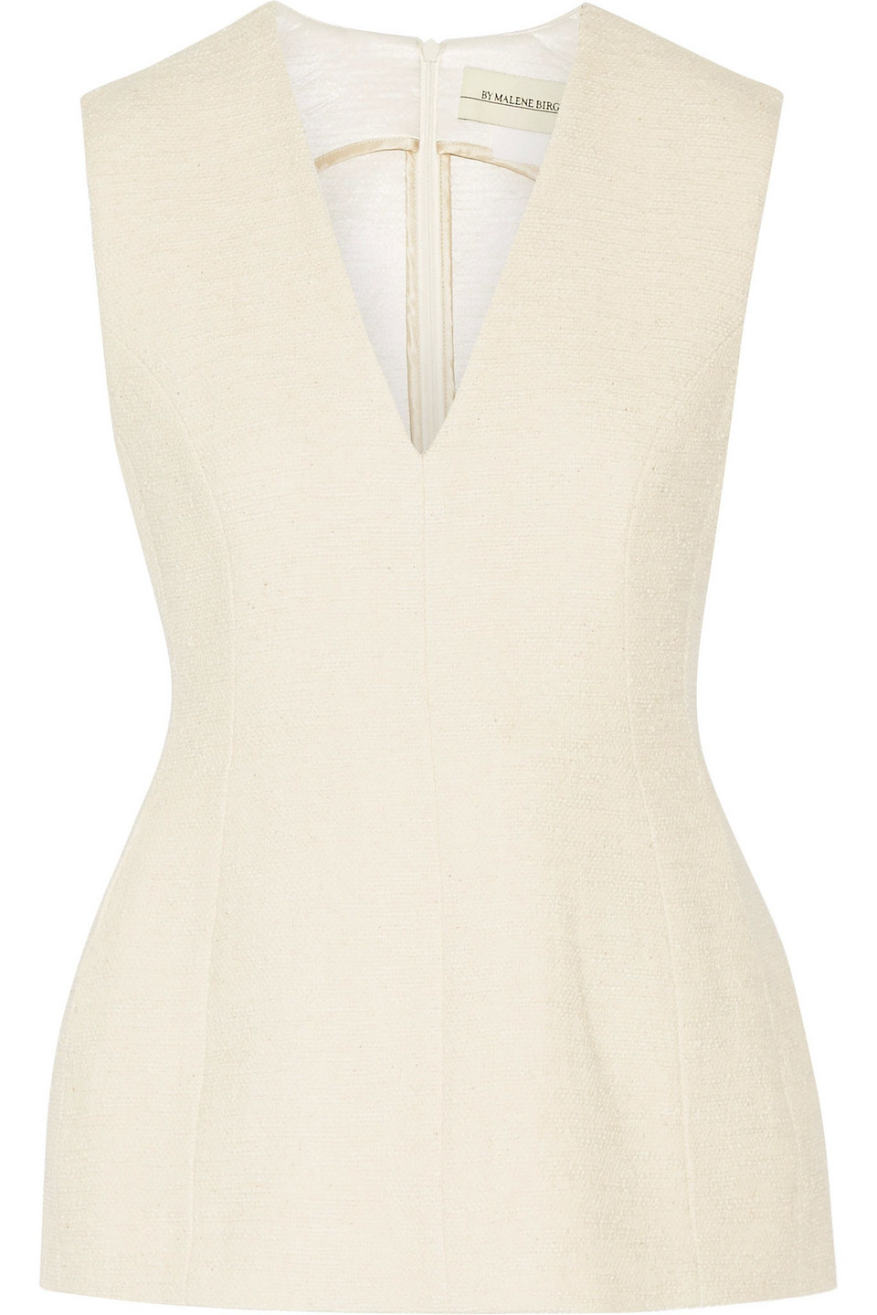 by malene birger - carmin cotton-blend tweed top - white - de 42