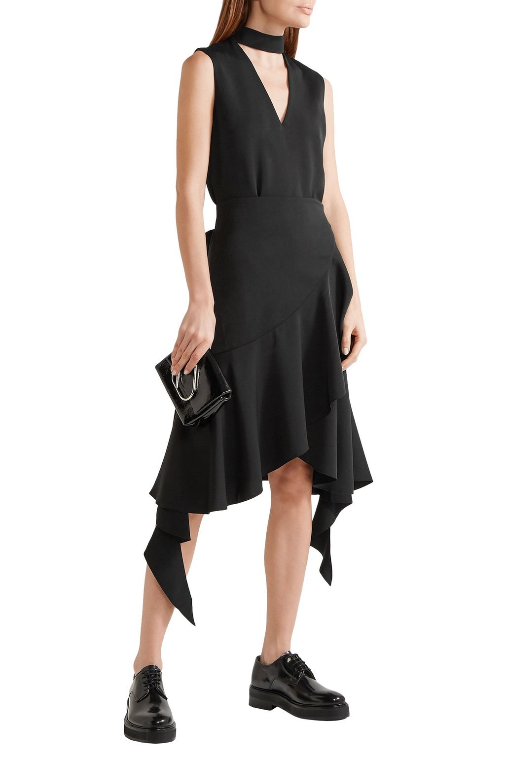 GOEN.J Cutout ruffled crepe dress