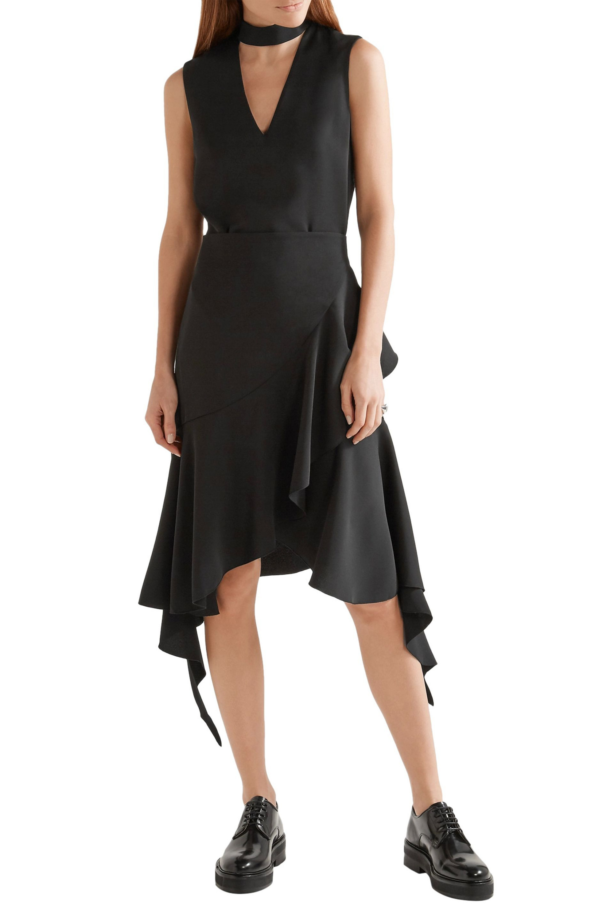 GOEN.J Cutout ruffled crepe dress
