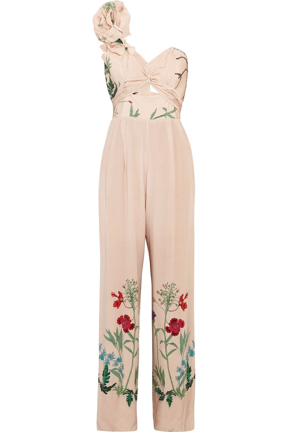 ivory silk jumpsuit