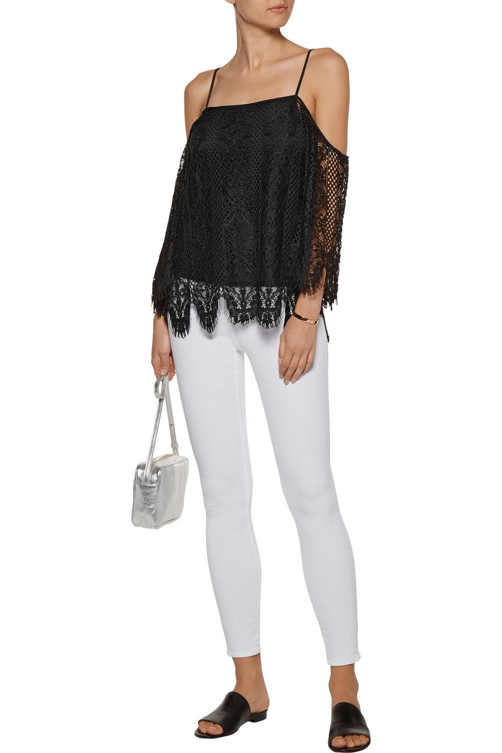 TART COLLECTIONS Dariela cold-shoulder corded lace top