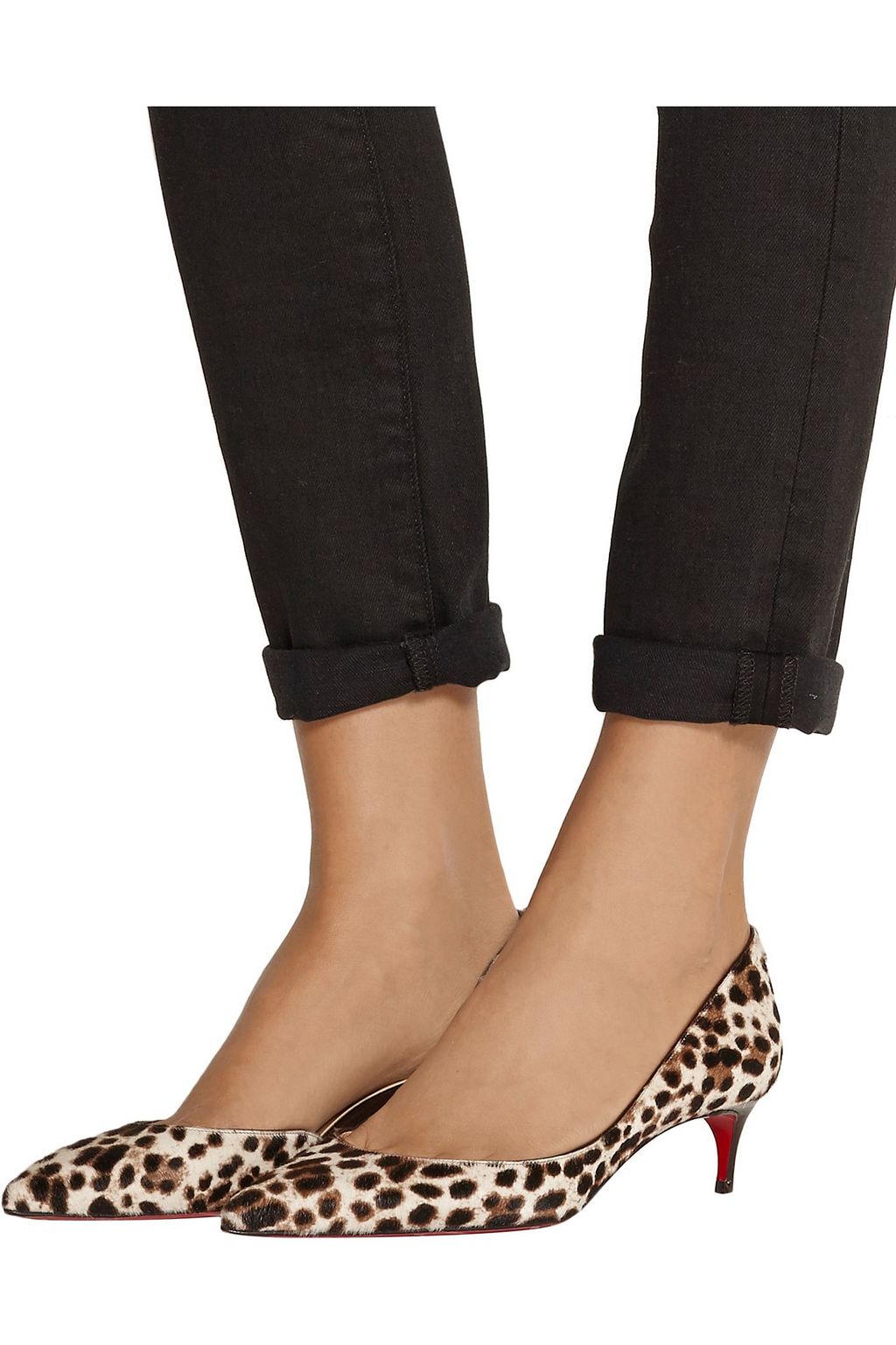 CHRISTIAN LOUBOUTIN Iriza 45 leopard-print calf hair pumps