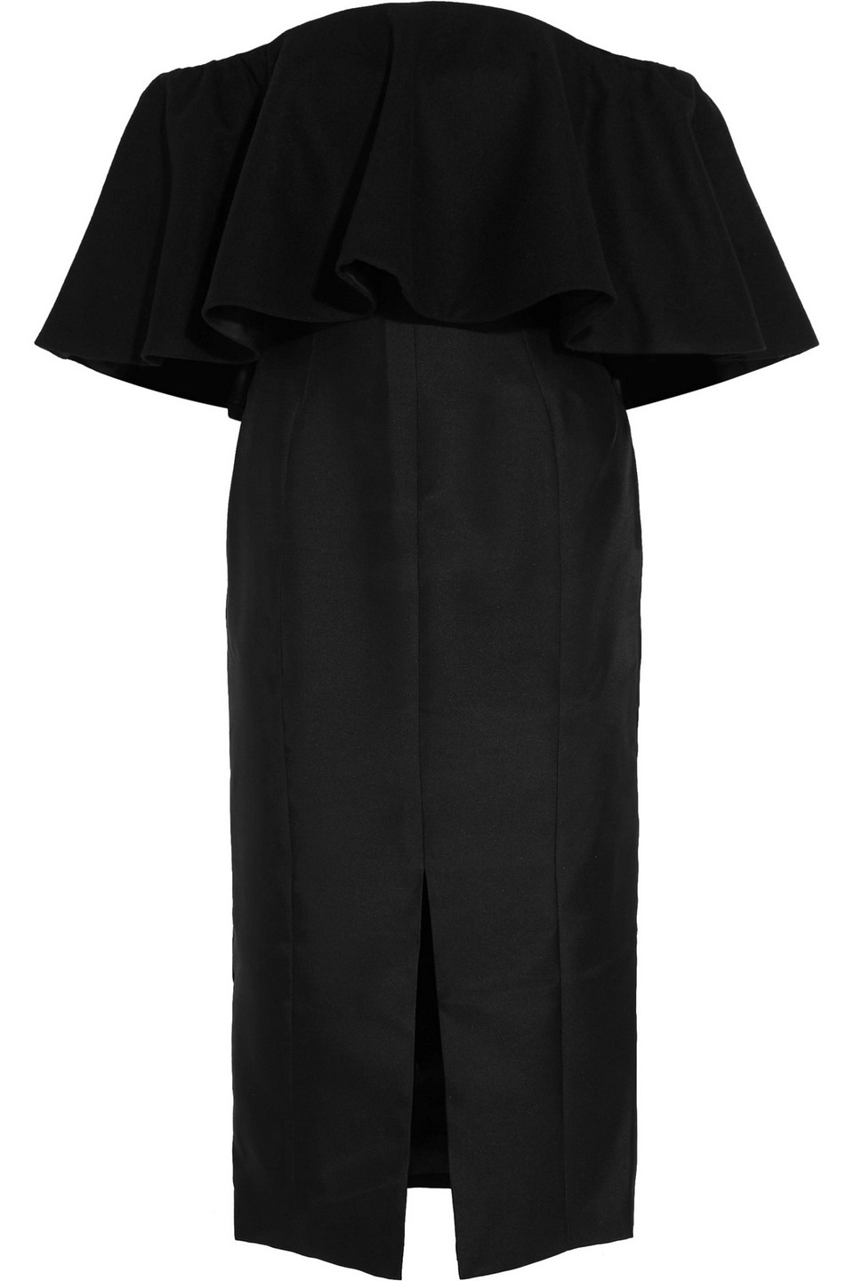 Gina ruffled off-the-shoulder duchesse-satin dress