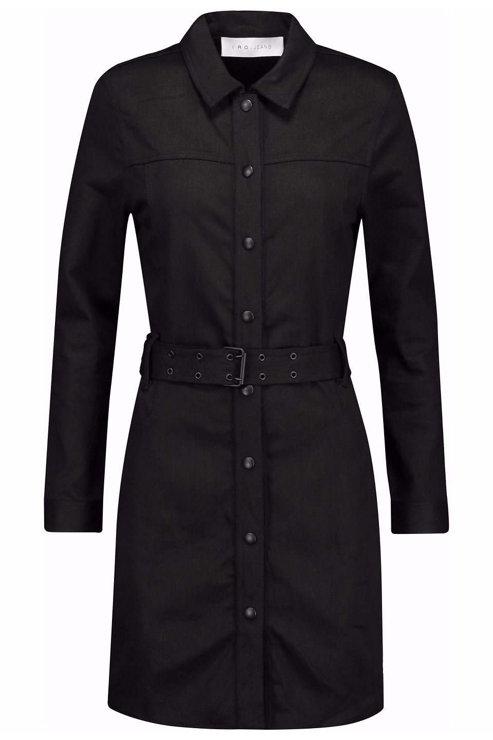 iro - ashley belted denim mini dress - black - fr 38