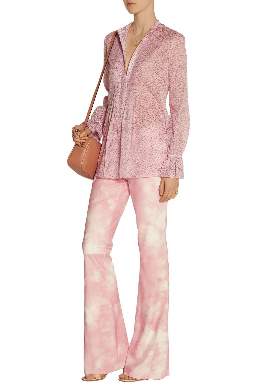 MICHAEL KORS COLLECTION Printed suede flared pants