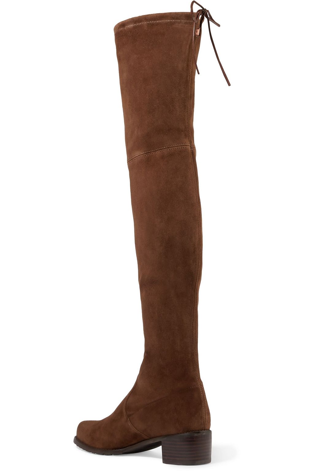 STUART WEITZMAN Lace-up stretch-suede thigh boots