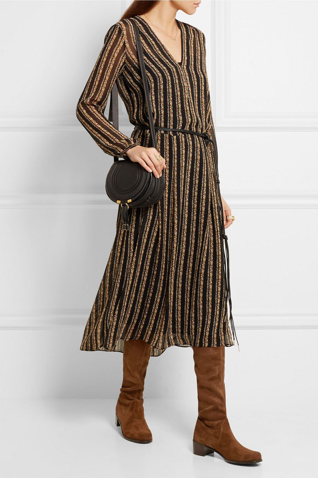 STUART WEITZMAN Lace-up stretch-suede thigh boots