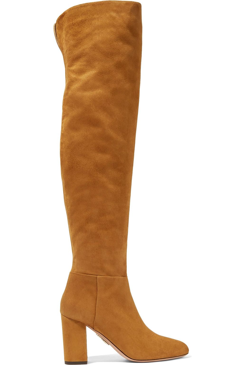 camel suede over the knee boots