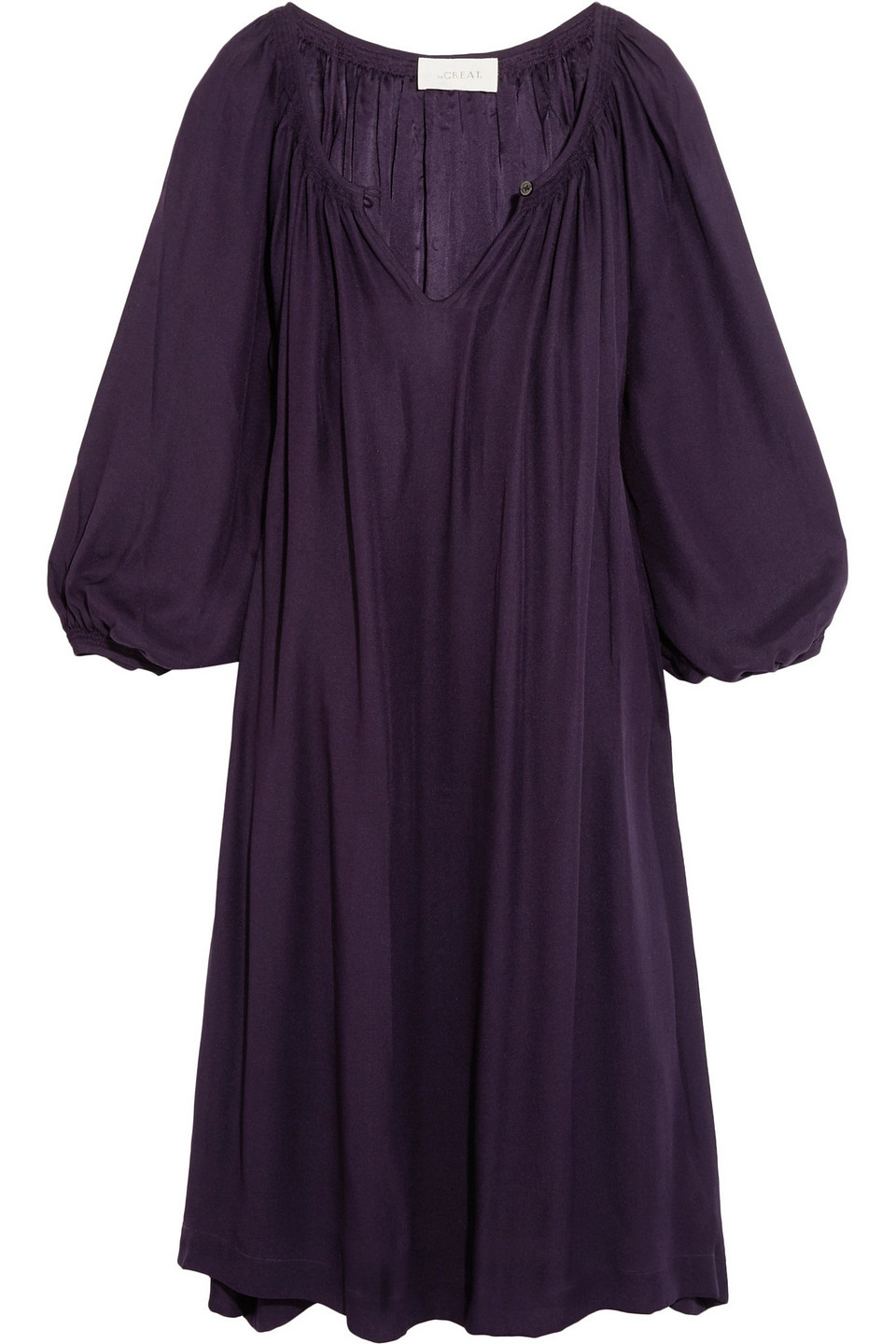 The Great The Dreamer Silk Crepe De Chine Dress In Purple