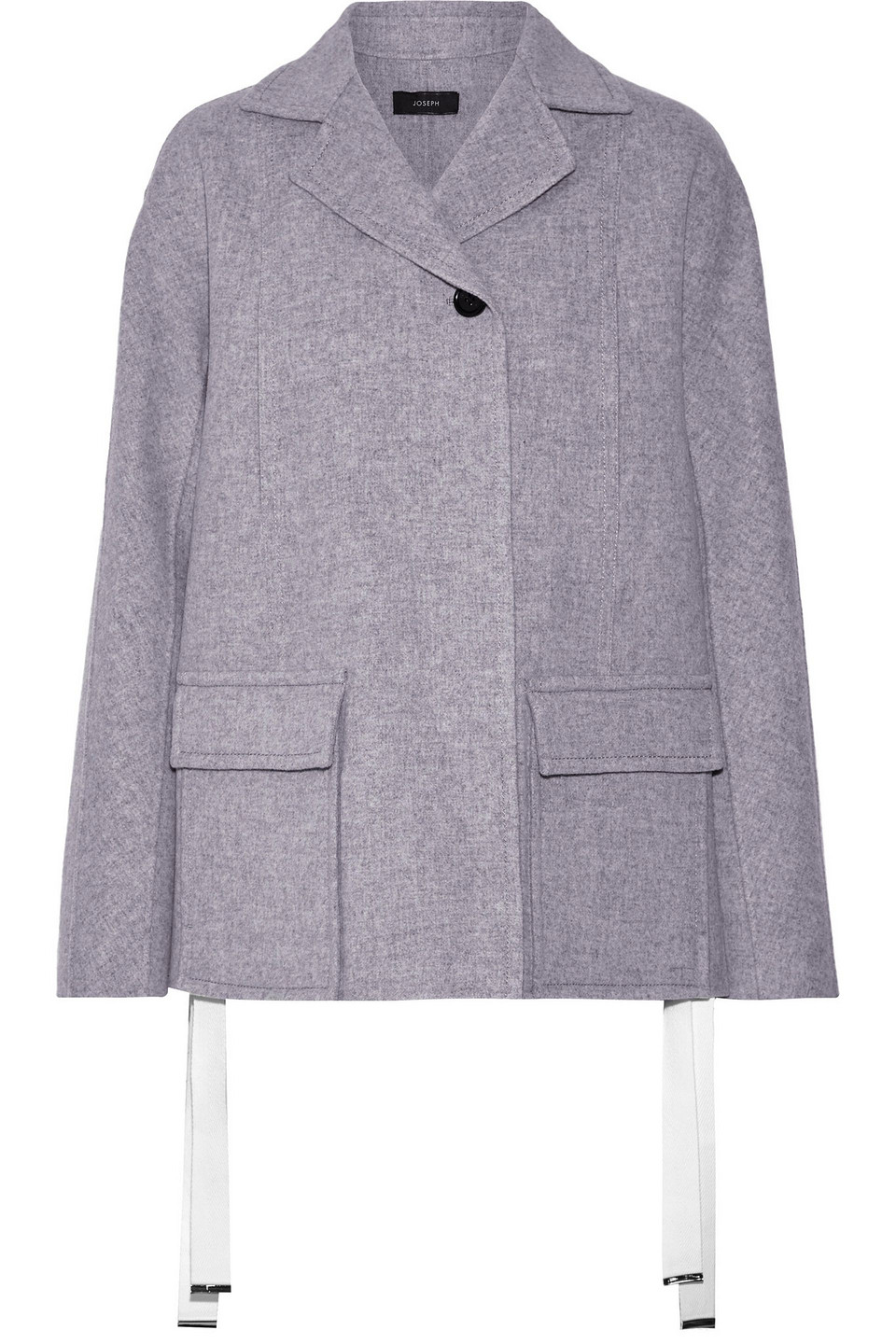 joseph - caplan split-side wool and cashmere-blend felt coat - gray - fr 42