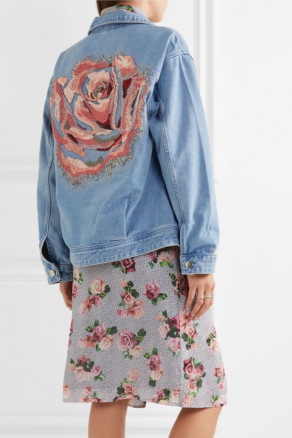 TOPSHOP UNIQUE Rushmore oversized beaded denim jacket
