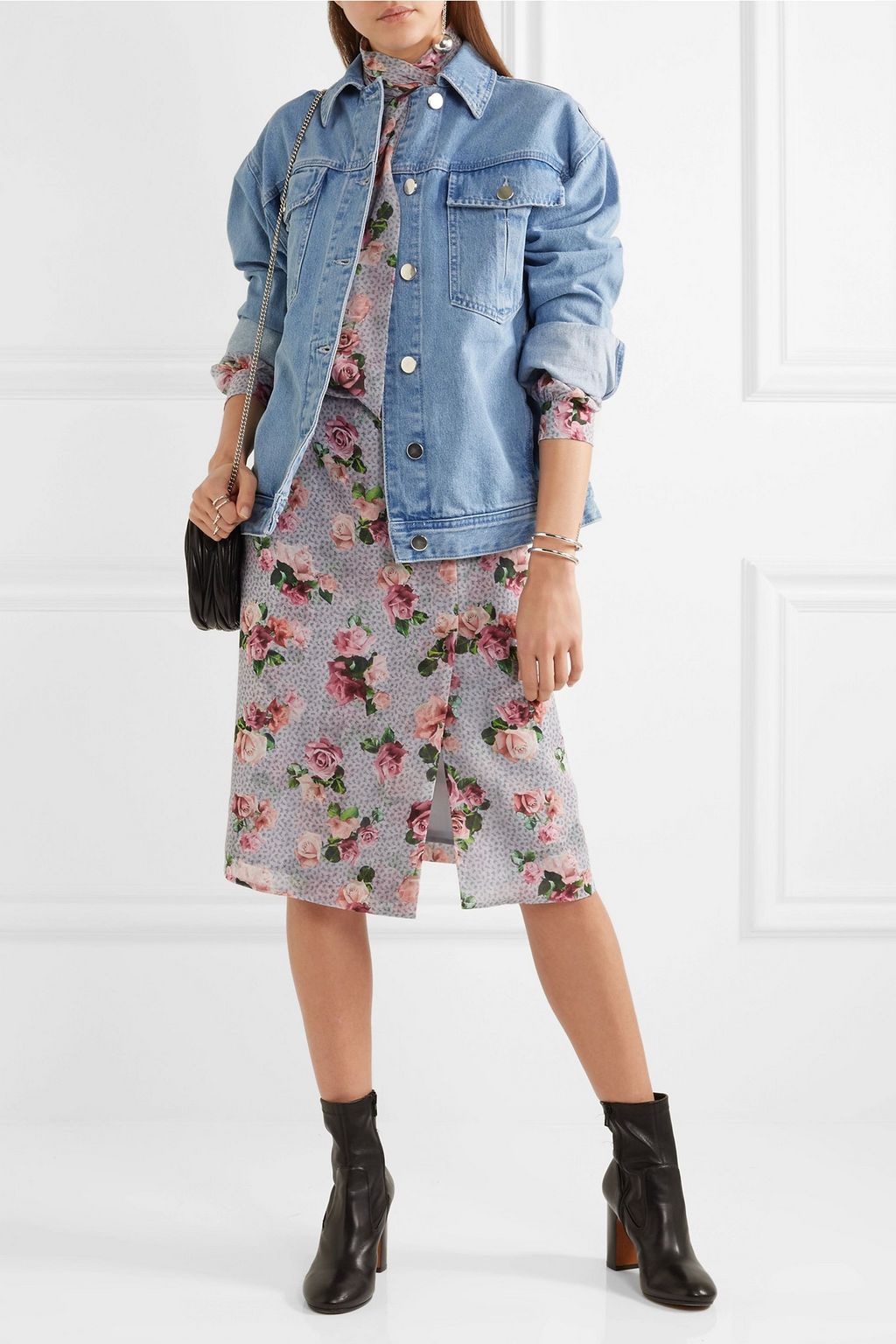 TOPSHOP UNIQUE Rushmore oversized beaded denim jacket