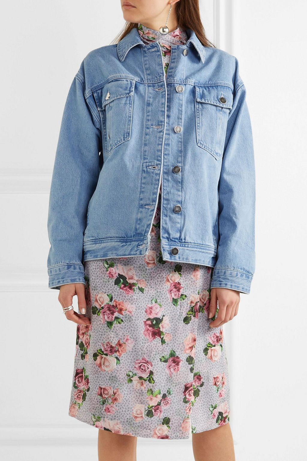 TOPSHOP UNIQUE Rushmore oversized beaded denim jacket