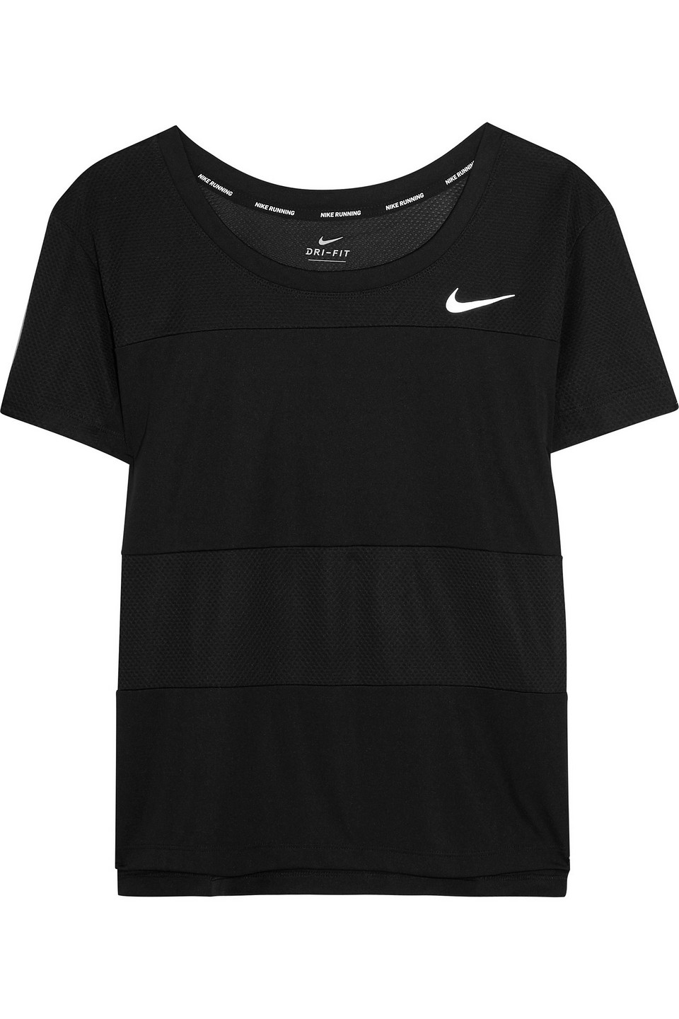 nike - paneled dri-fit stretch-jersey t-shirt - black - s