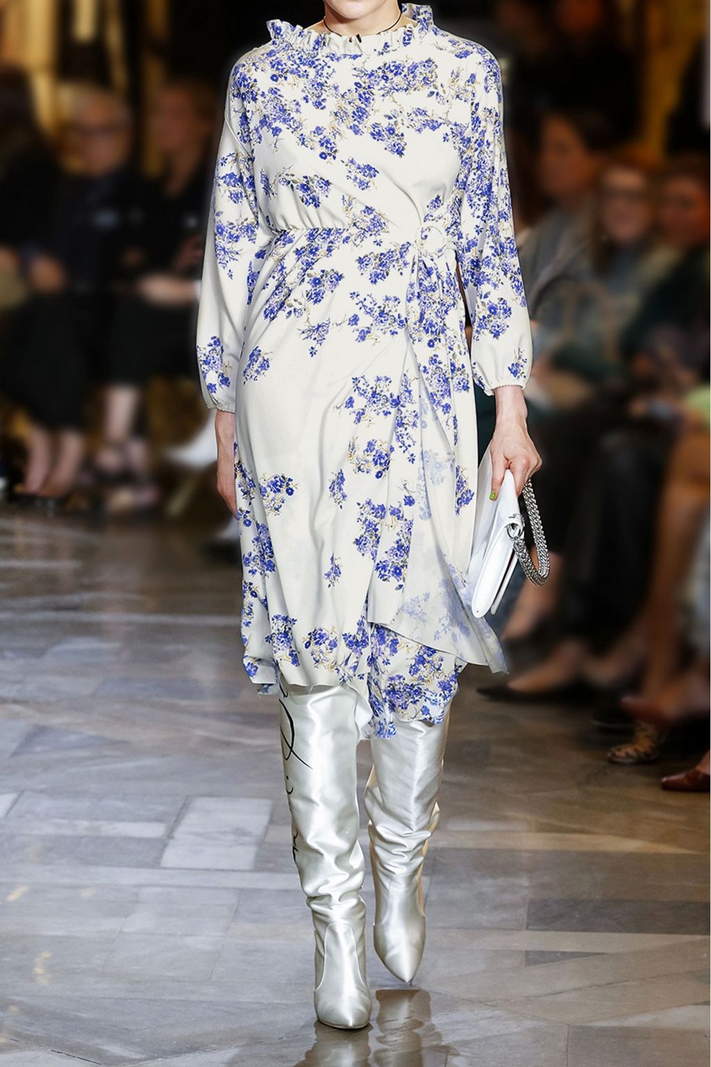 VETEMENTS Asymmetric floral-print stretch-crepe wrap dress