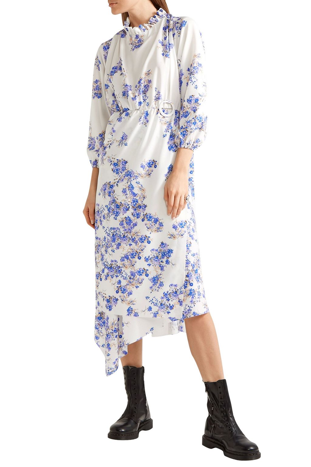VETEMENTS Asymmetric floral-print stretch-crepe wrap dress