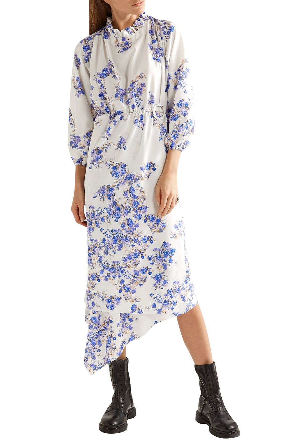 VETEMENTS Asymmetric floral-print stretch-crepe wrap dress