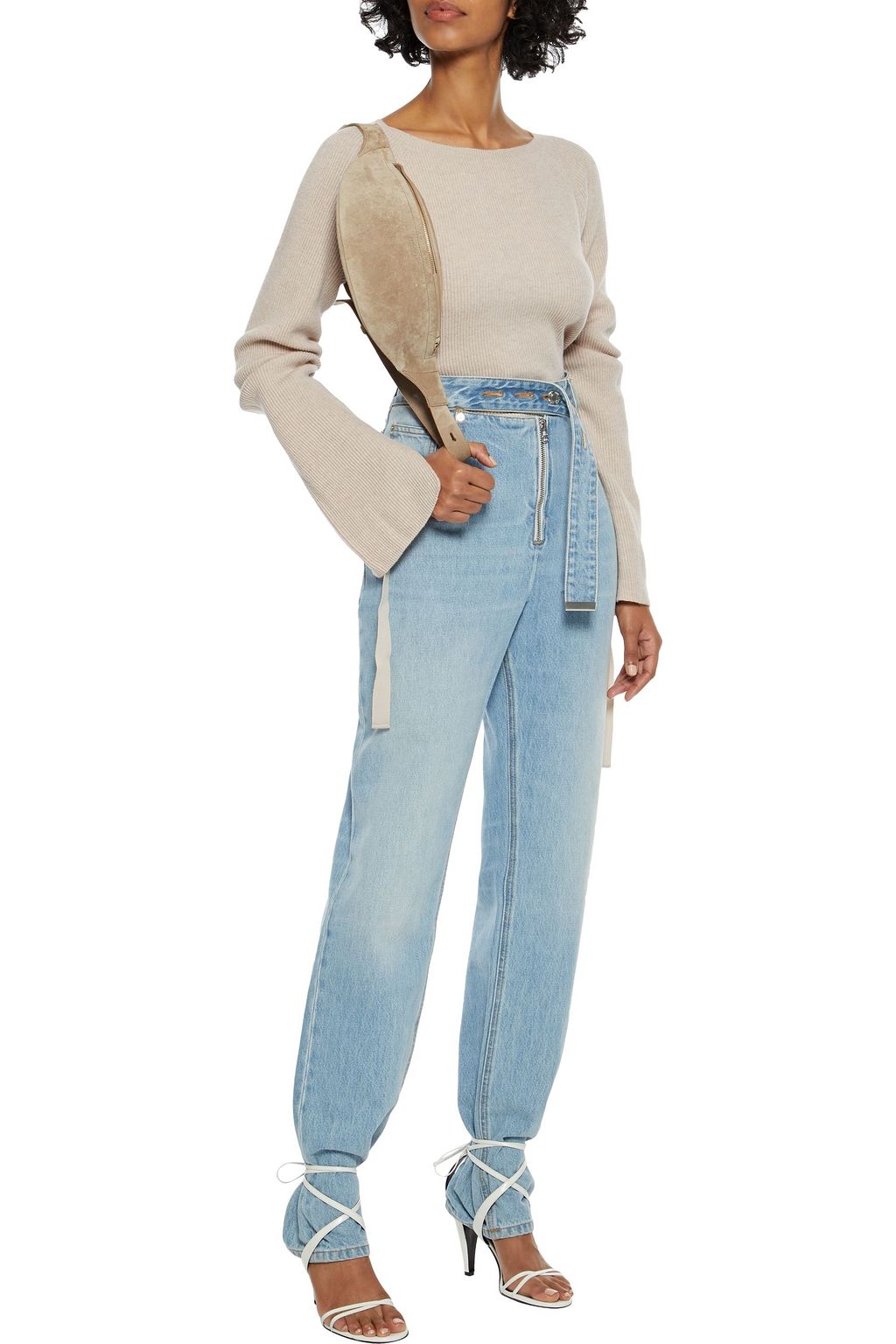 HELMUT LANG Ribbed wool and cashmere-blend sweater