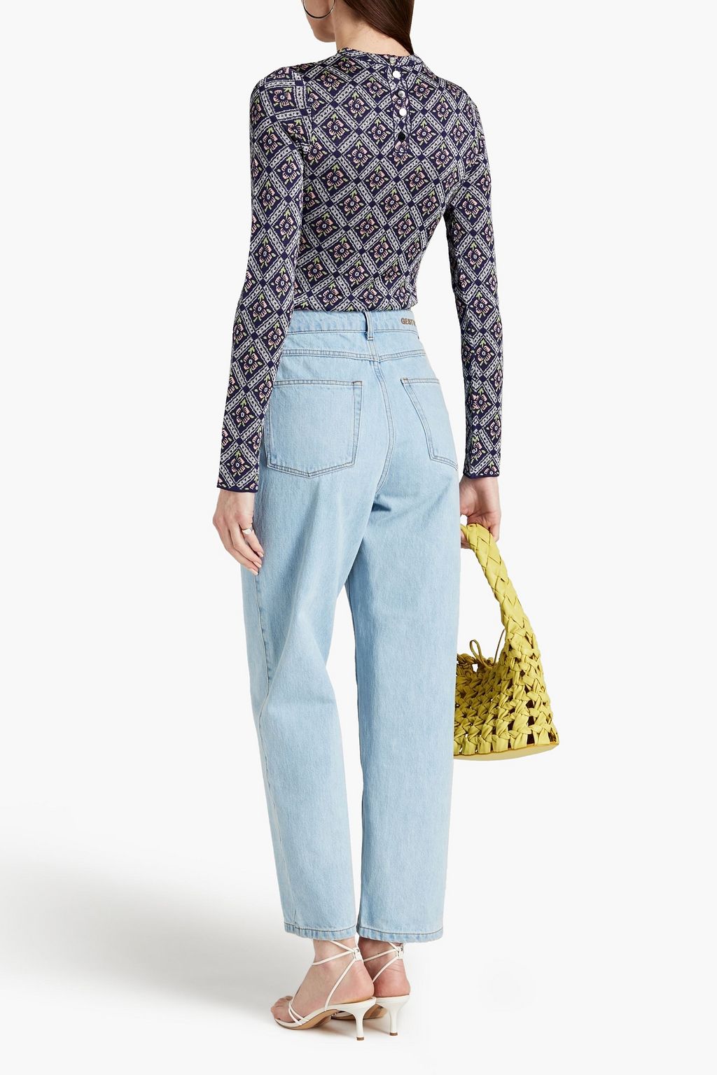 RABANNE Metallic jacquard-knit top
