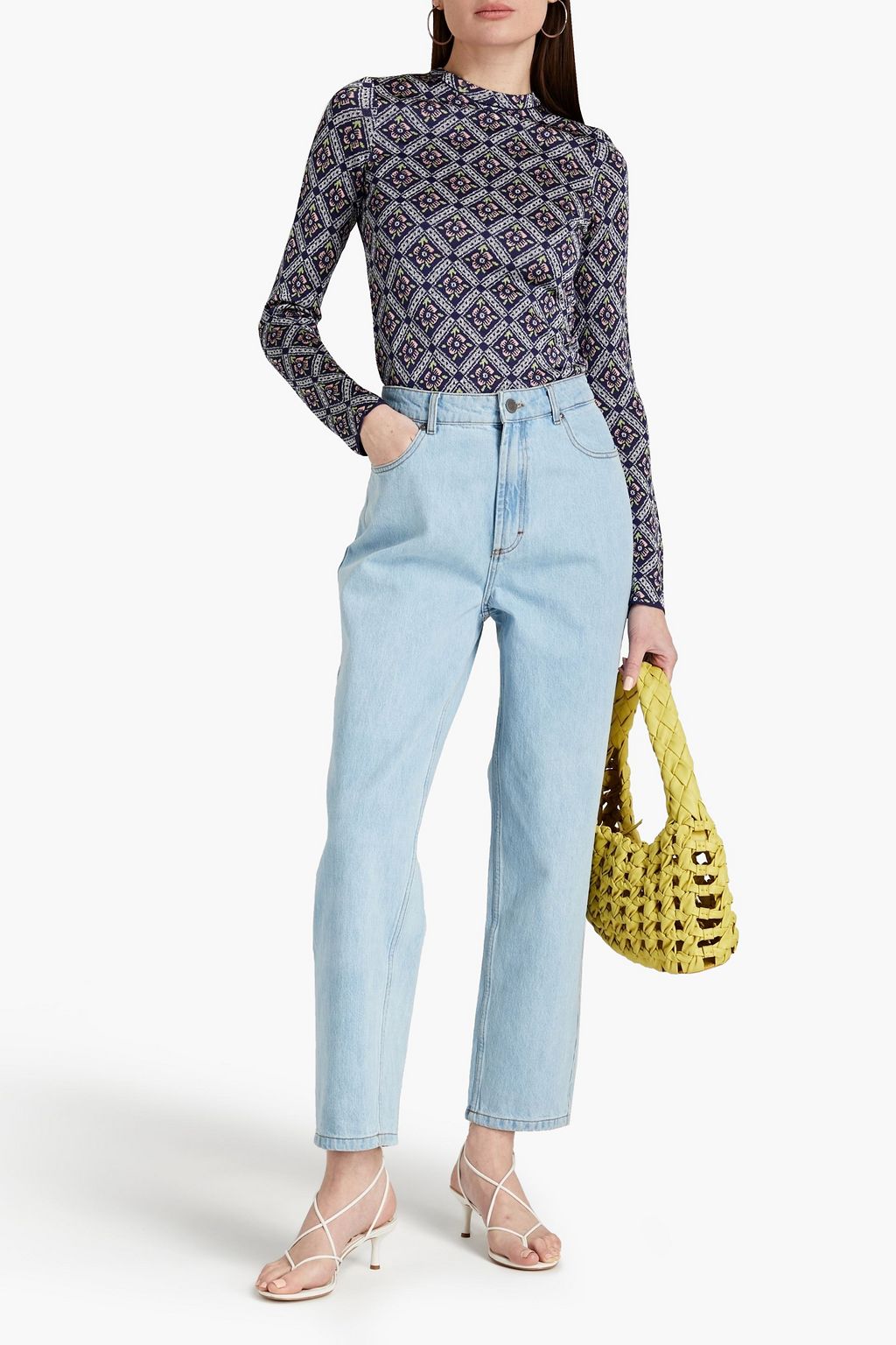 RABANNE Metallic jacquard-knit top
