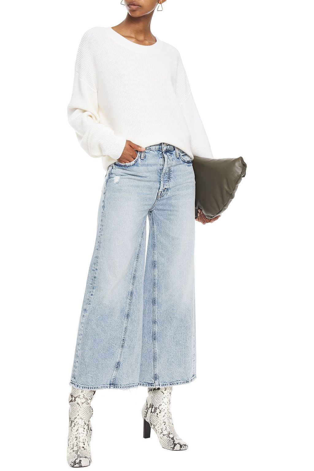 MOTHER The Enchanter cropped high-rise wide-leg jeans