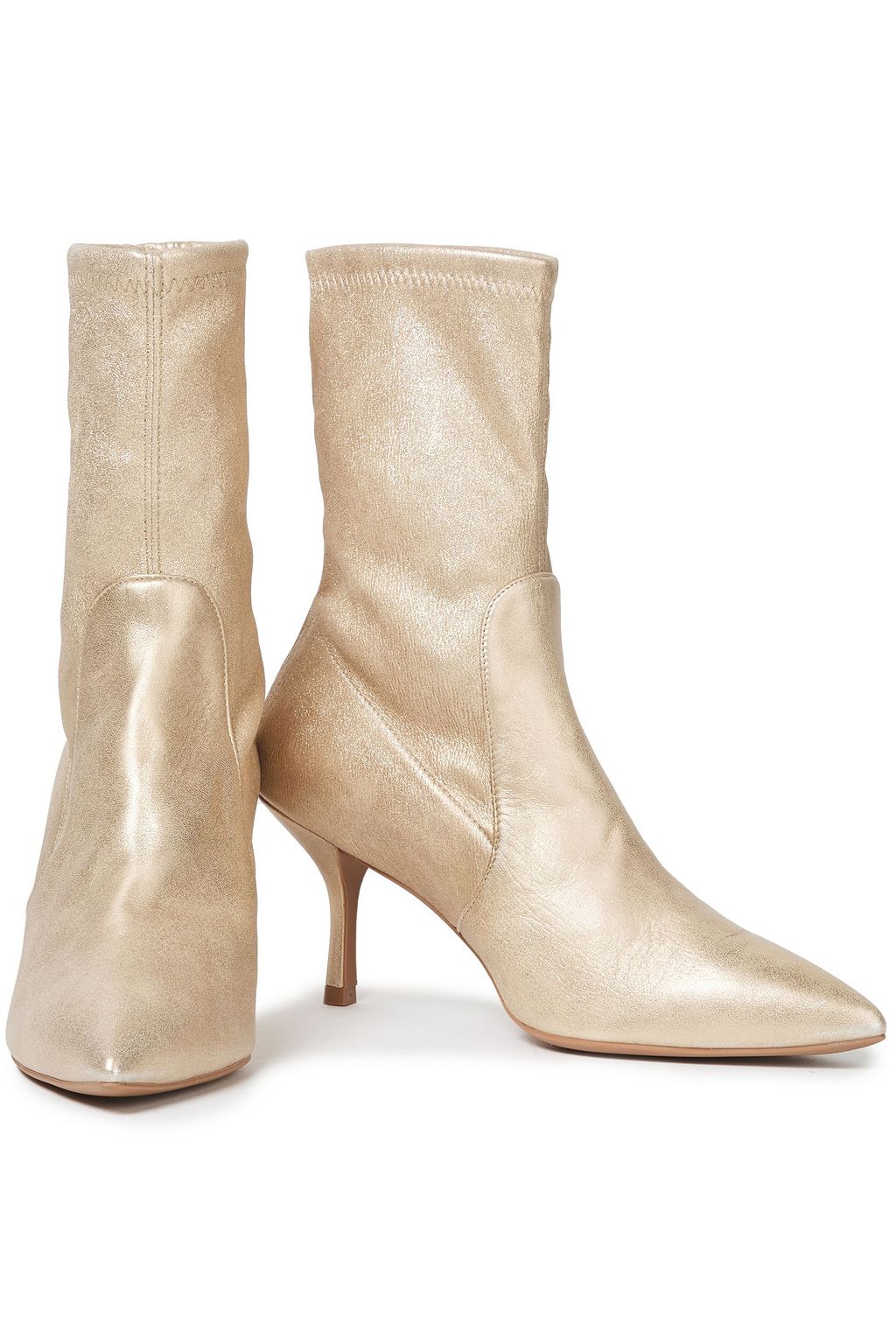STUART WEITZMAN Metallic stretch-leather ankle boots