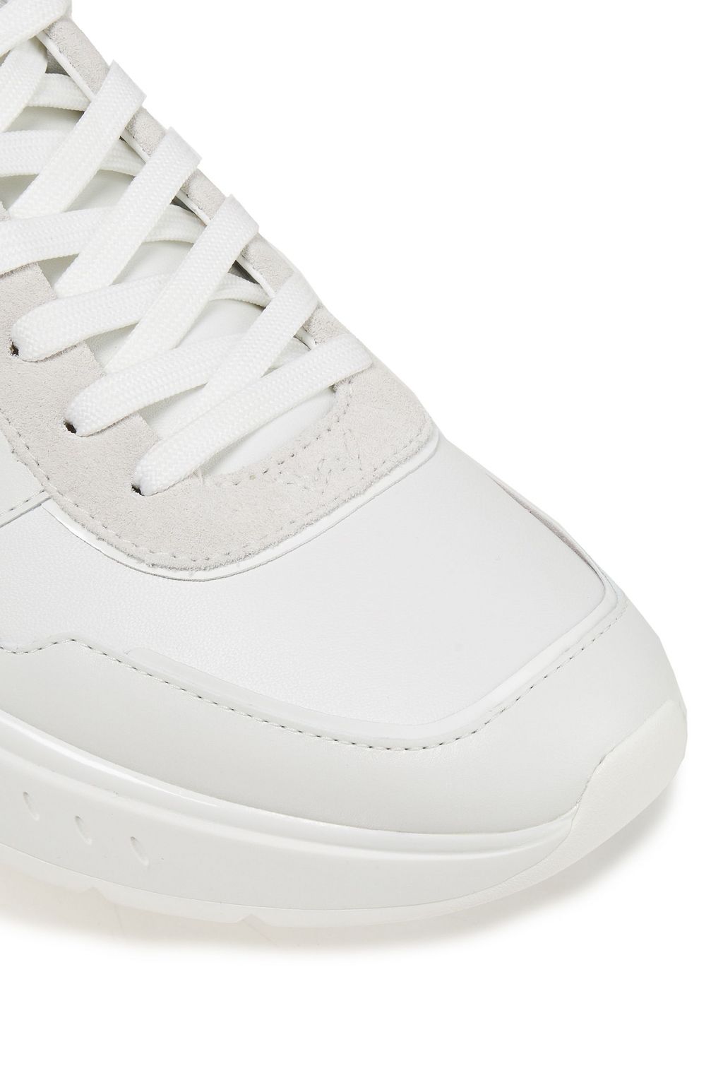 STUART WEITZMAN Jaqi two-tone leather and suede sneakers
