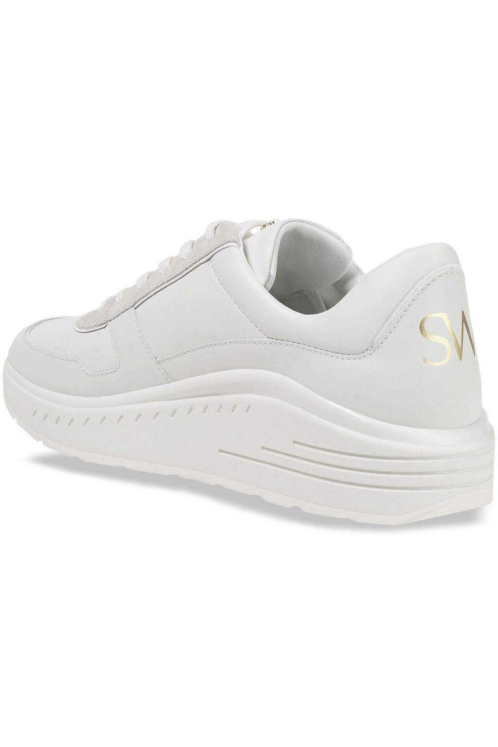 STUART WEITZMAN Jaqi two-tone leather and suede sneakers