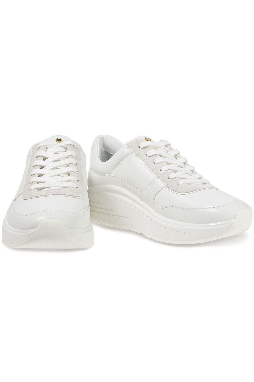 STUART WEITZMAN Jaqi two-tone leather and suede sneakers