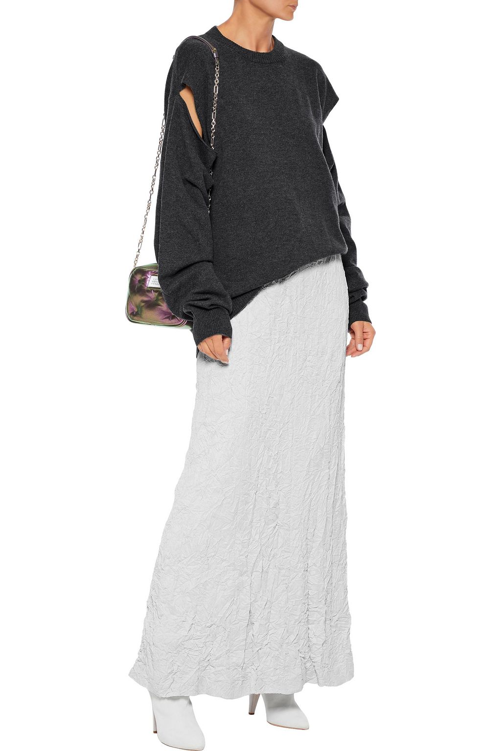 MAISON MARGIELA Crinkled-woven maxi skirt