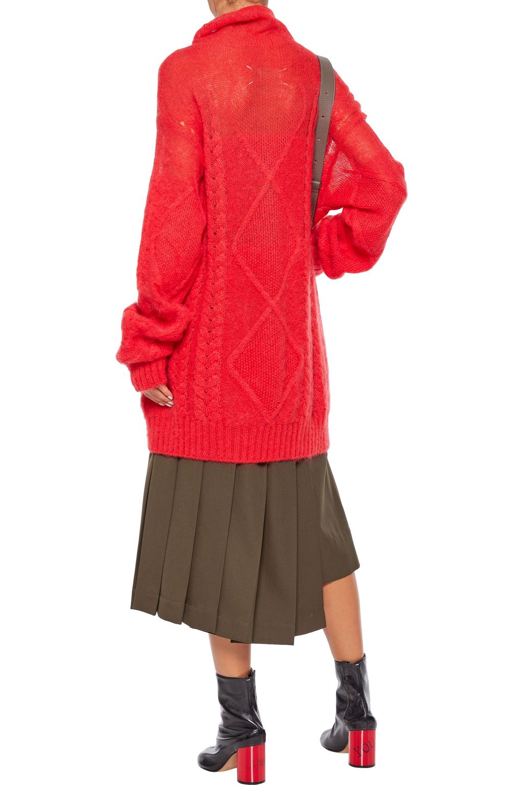 MAISON MARGIELA Oversized cable-knit mohair-blend turtleneck sweater