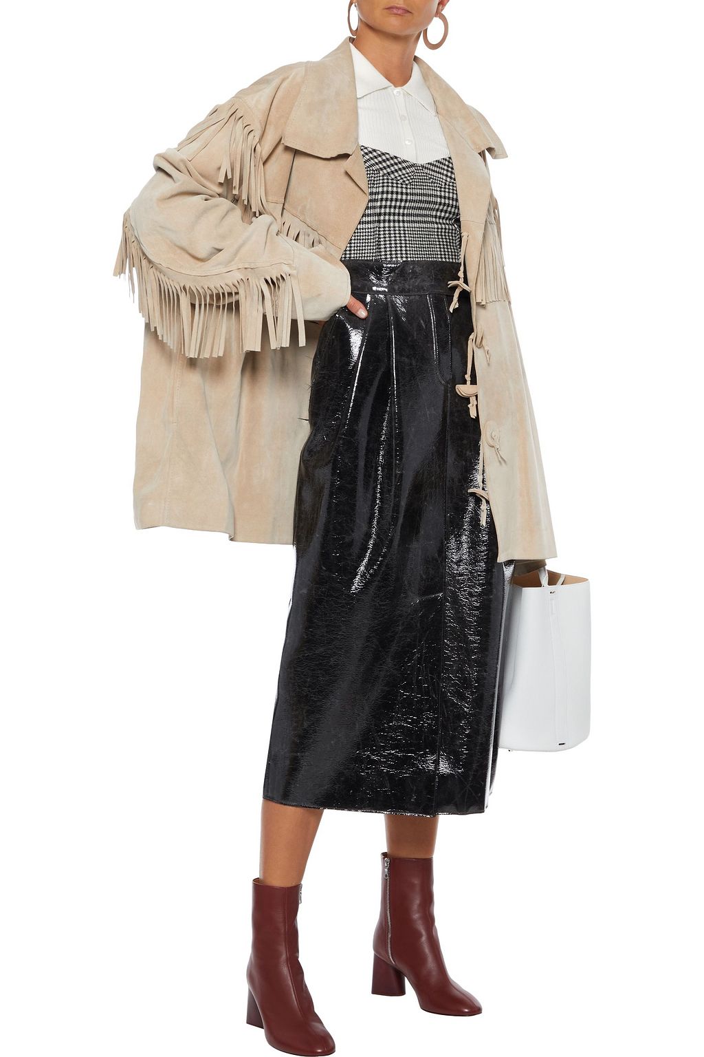 MAISON MARGIELA Oversized fringed suede jacket