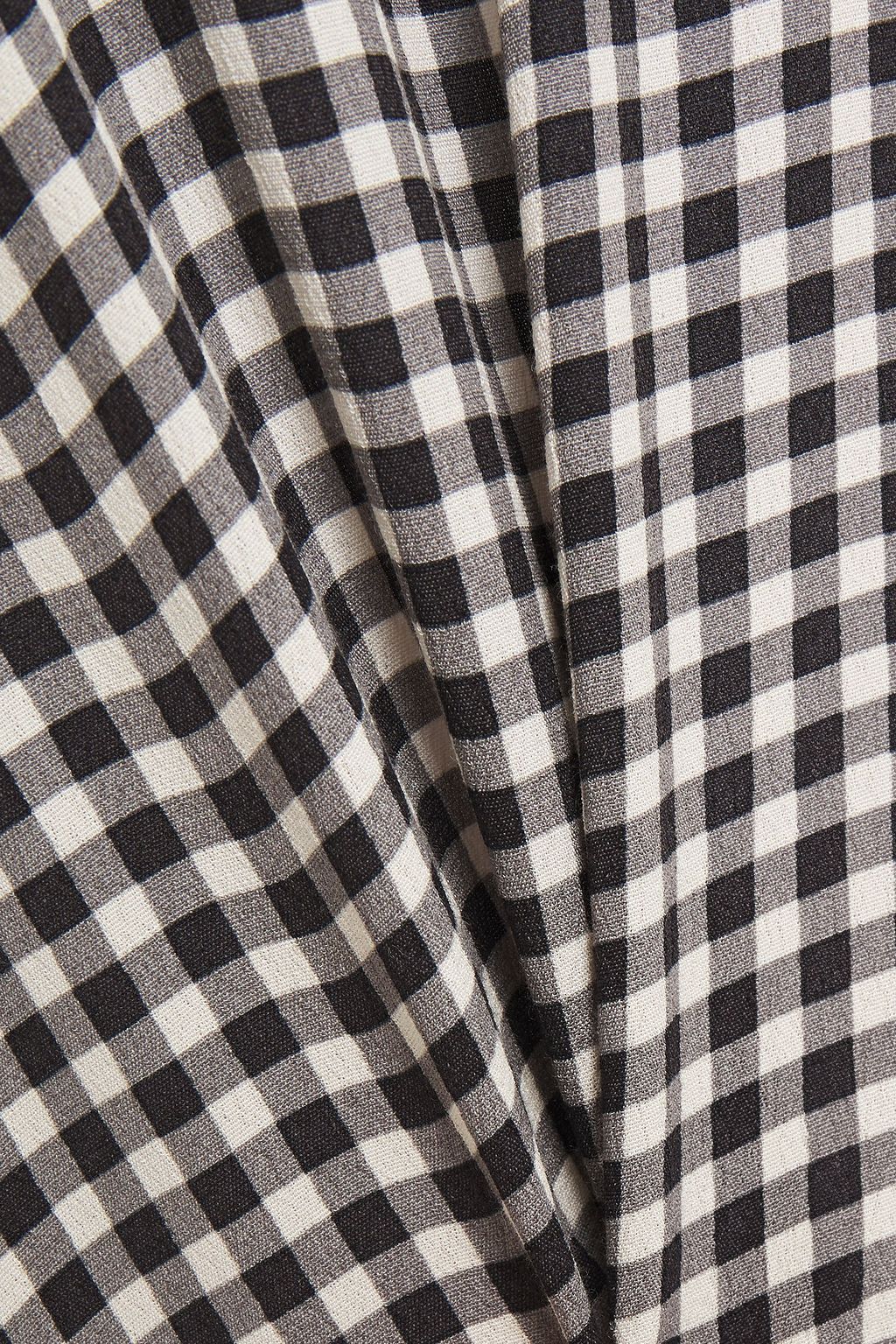 GANNI Gingham crepe mini dress