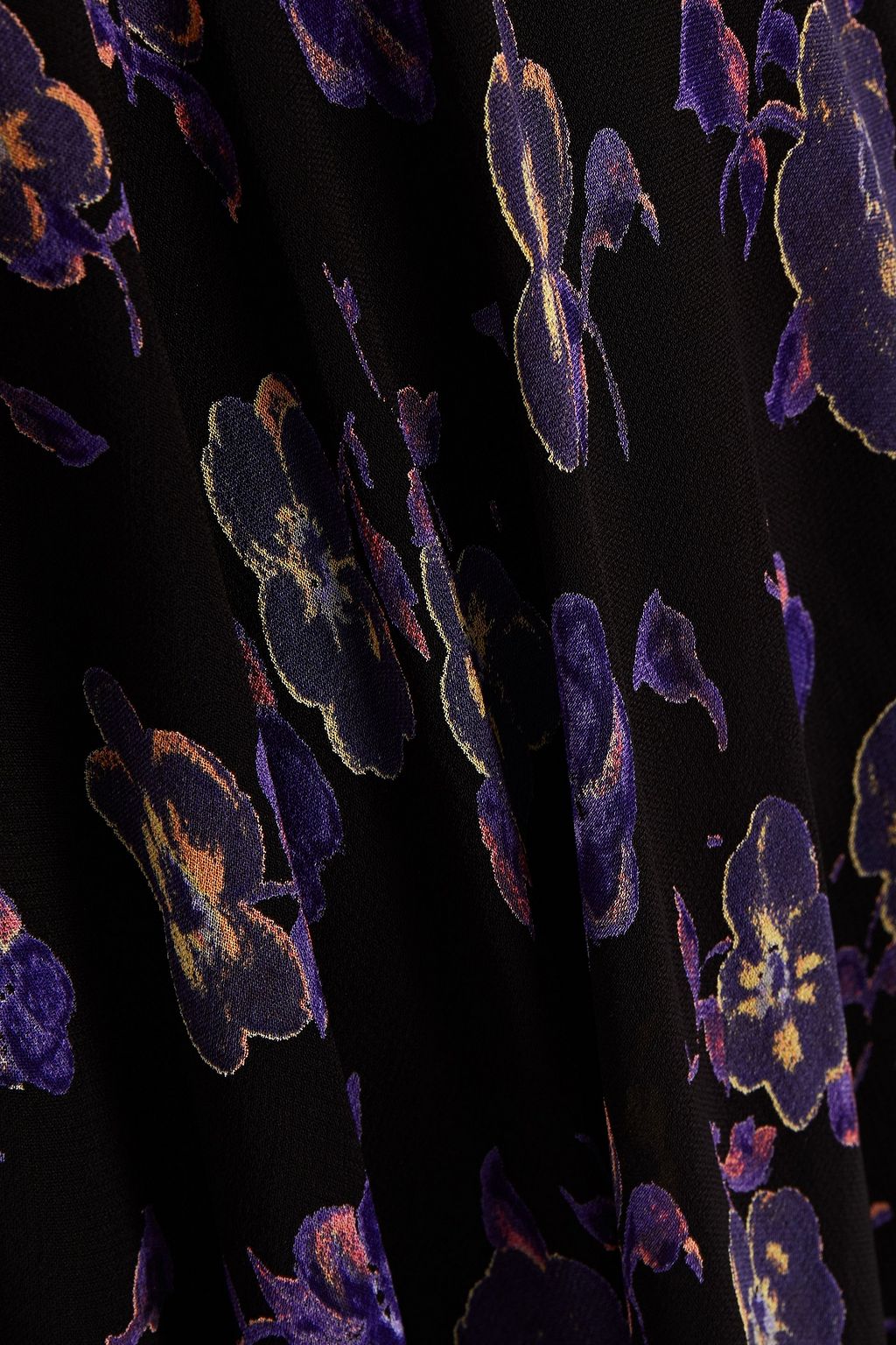 GANNI Tie-detailed floral-print georgette mini dress