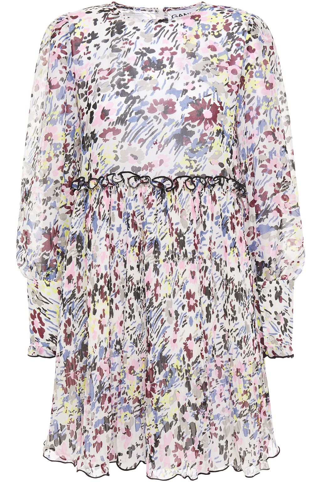 ganni georgette mini dress