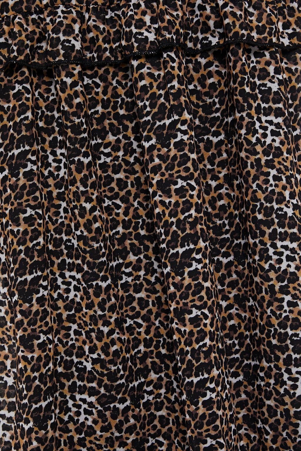 OLIVIA RUBIN Ines ruffled leopard-print chiffon midi dress