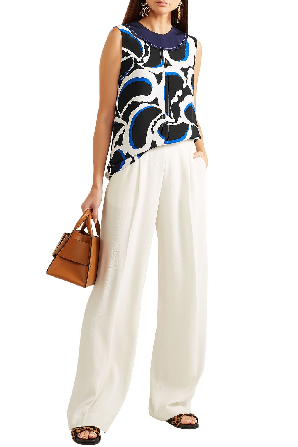 MARNI Printed crepe top