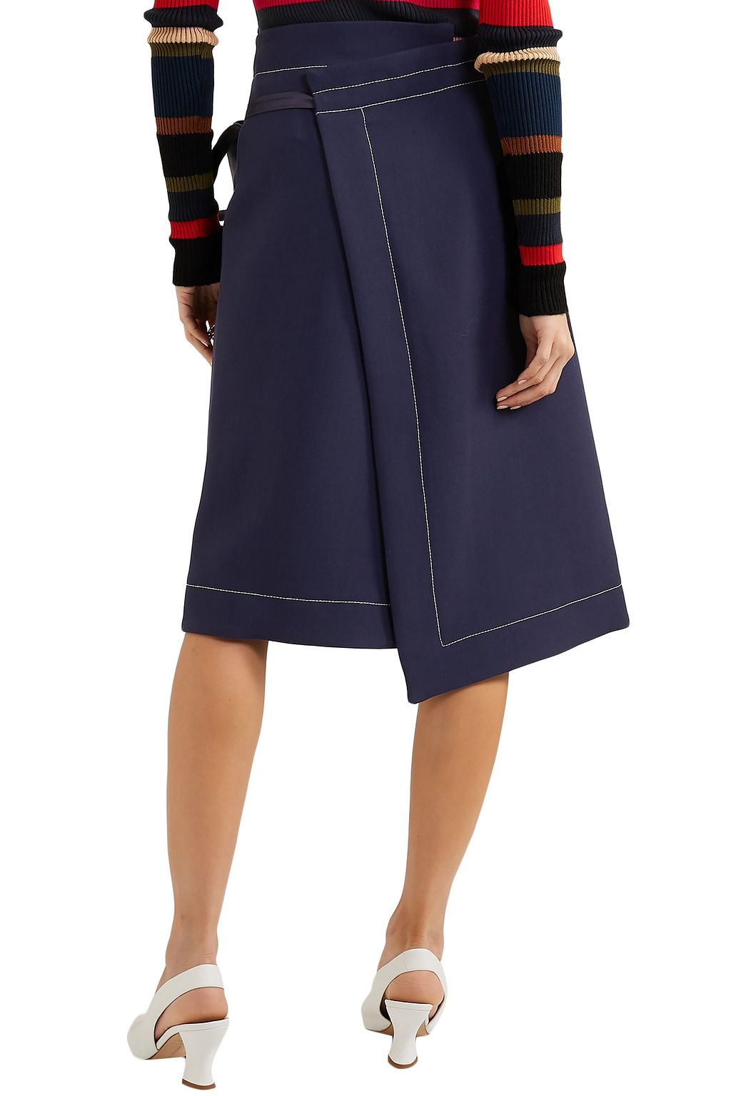 MARNI Asymmetric wool wrap skirt