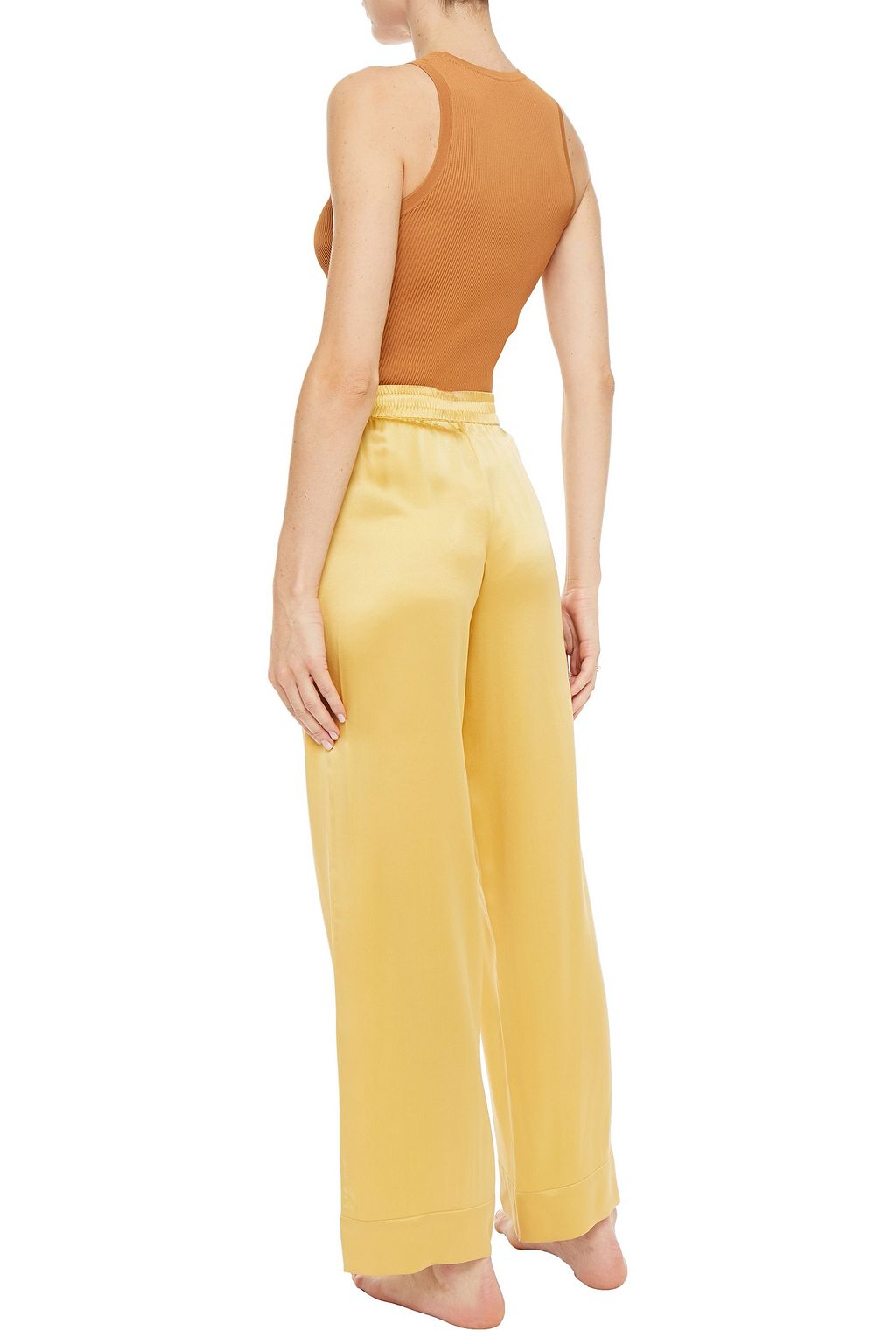 ASCENO Silk-satin pajama pants