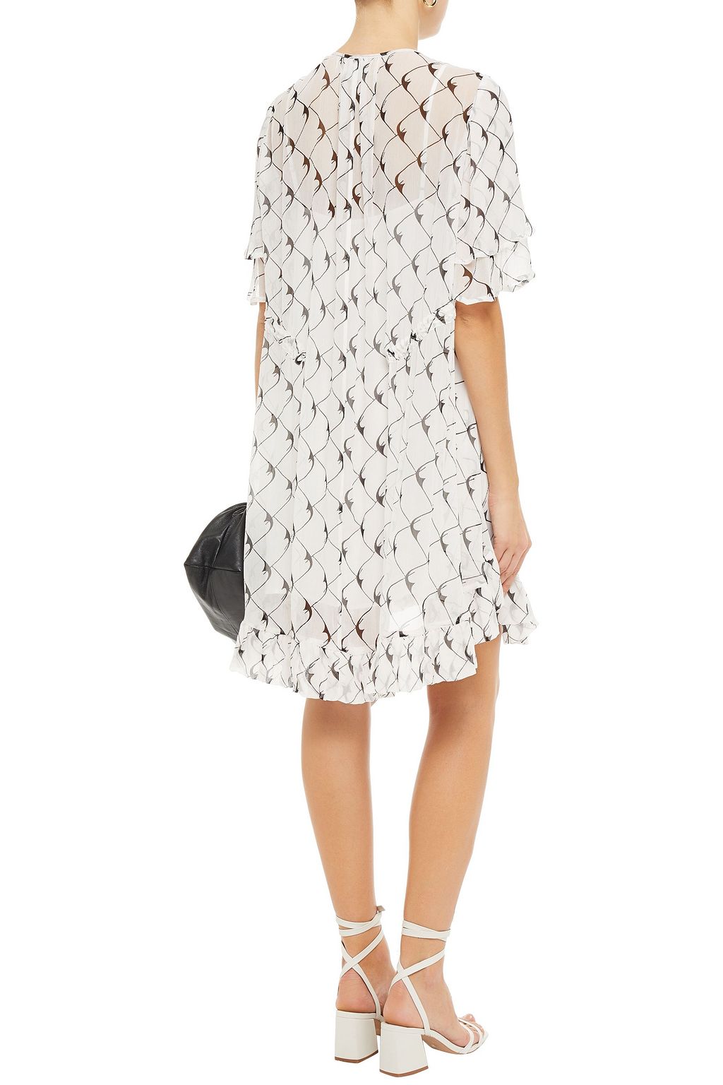 BAUM UND PFERDGARTEN Amalia ruffled printed crepon mini dress