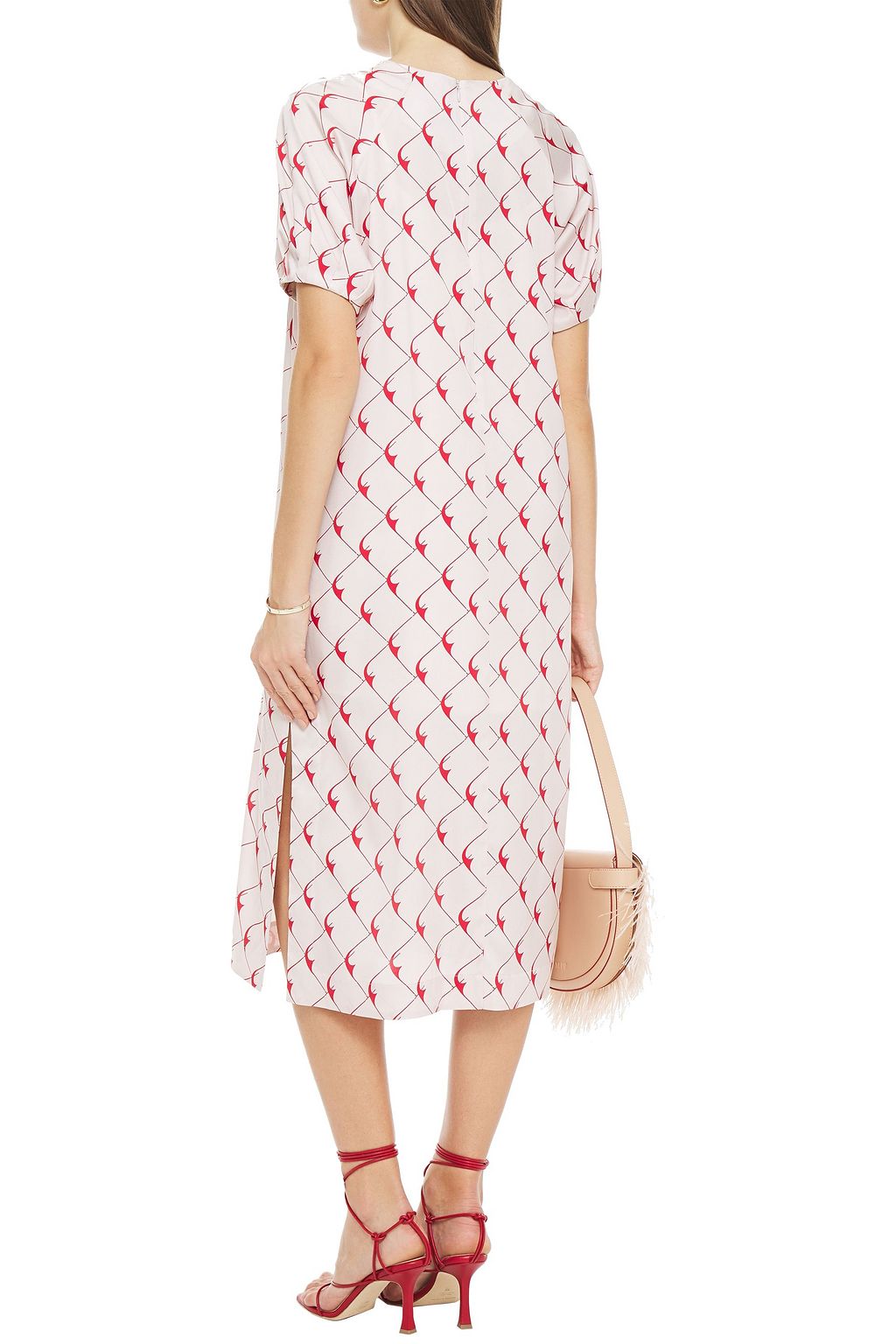 BAUM UND PFERDGARTEN Abbryana printed silk-blend satin midi dress