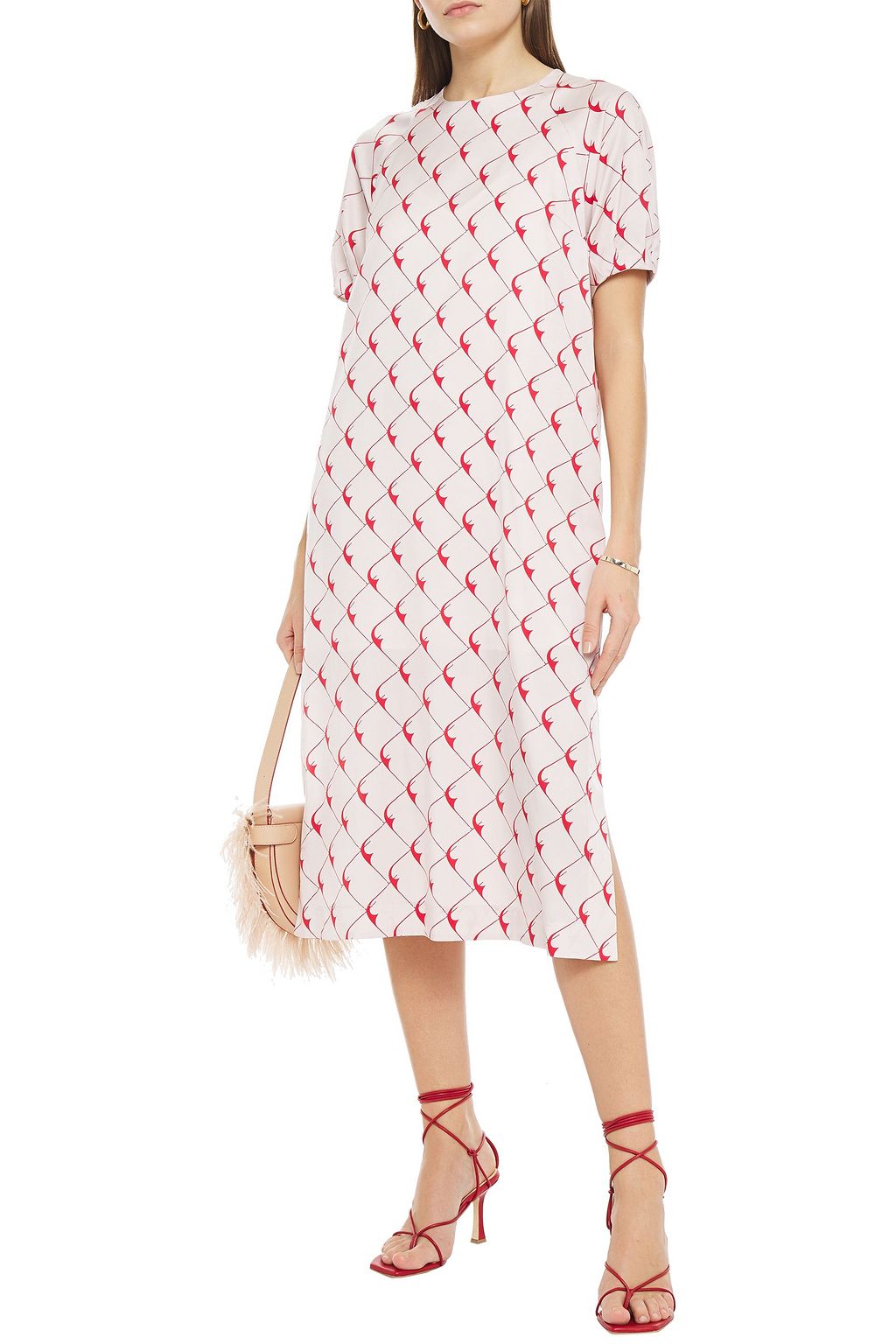BAUM UND PFERDGARTEN Abbryana printed silk-blend satin midi dress