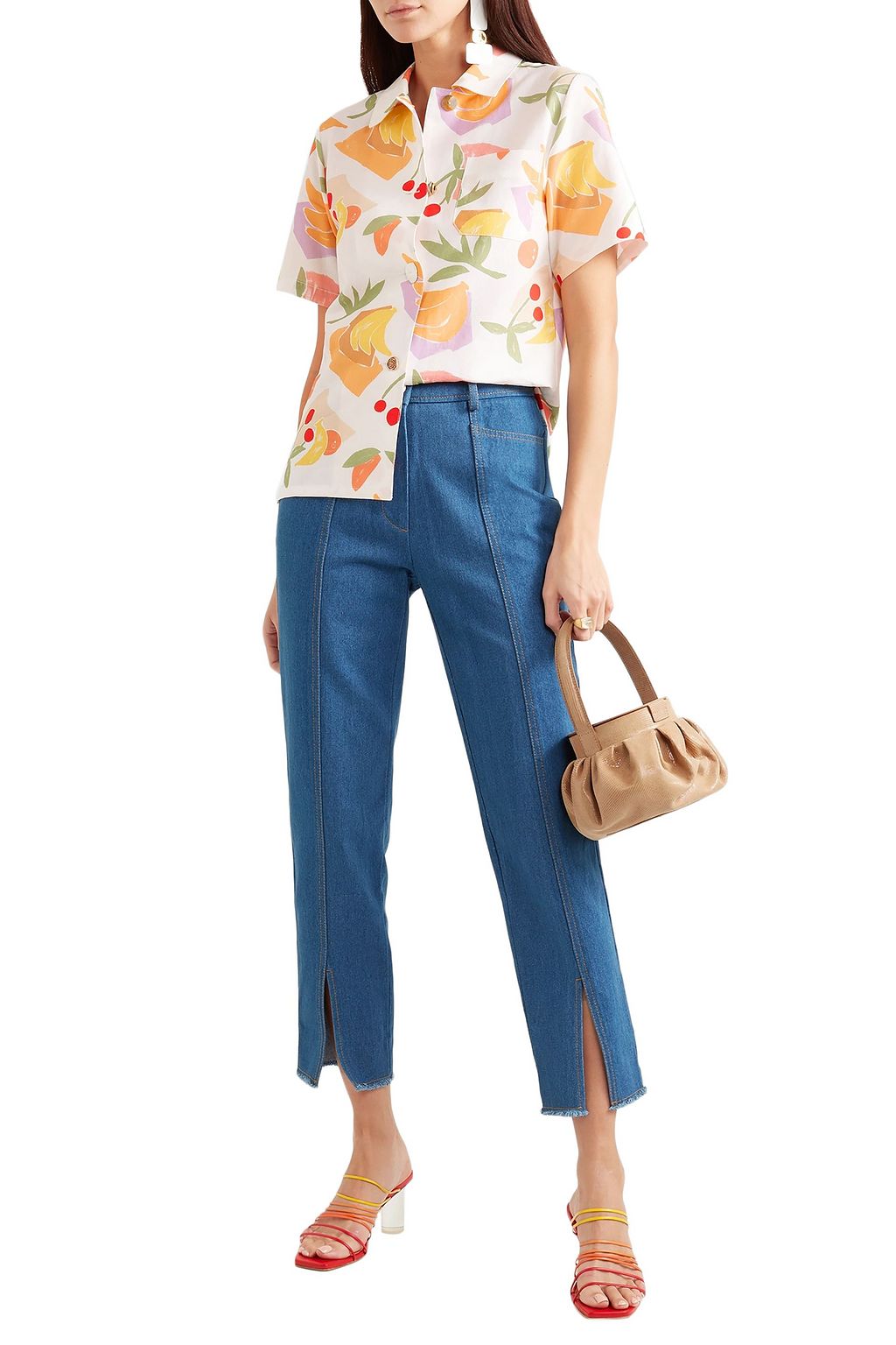 REJINA PYO Mila printed cotton-blend shirt
