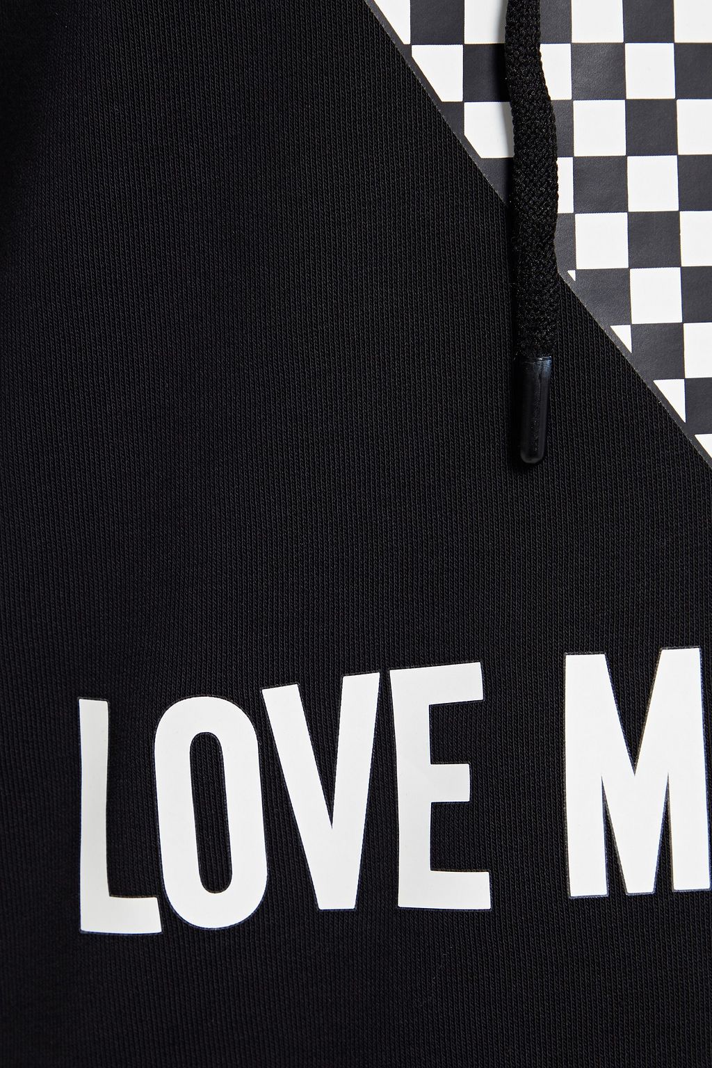 LOVE MOSCHINO Printed French cotton-blend terry hoodie