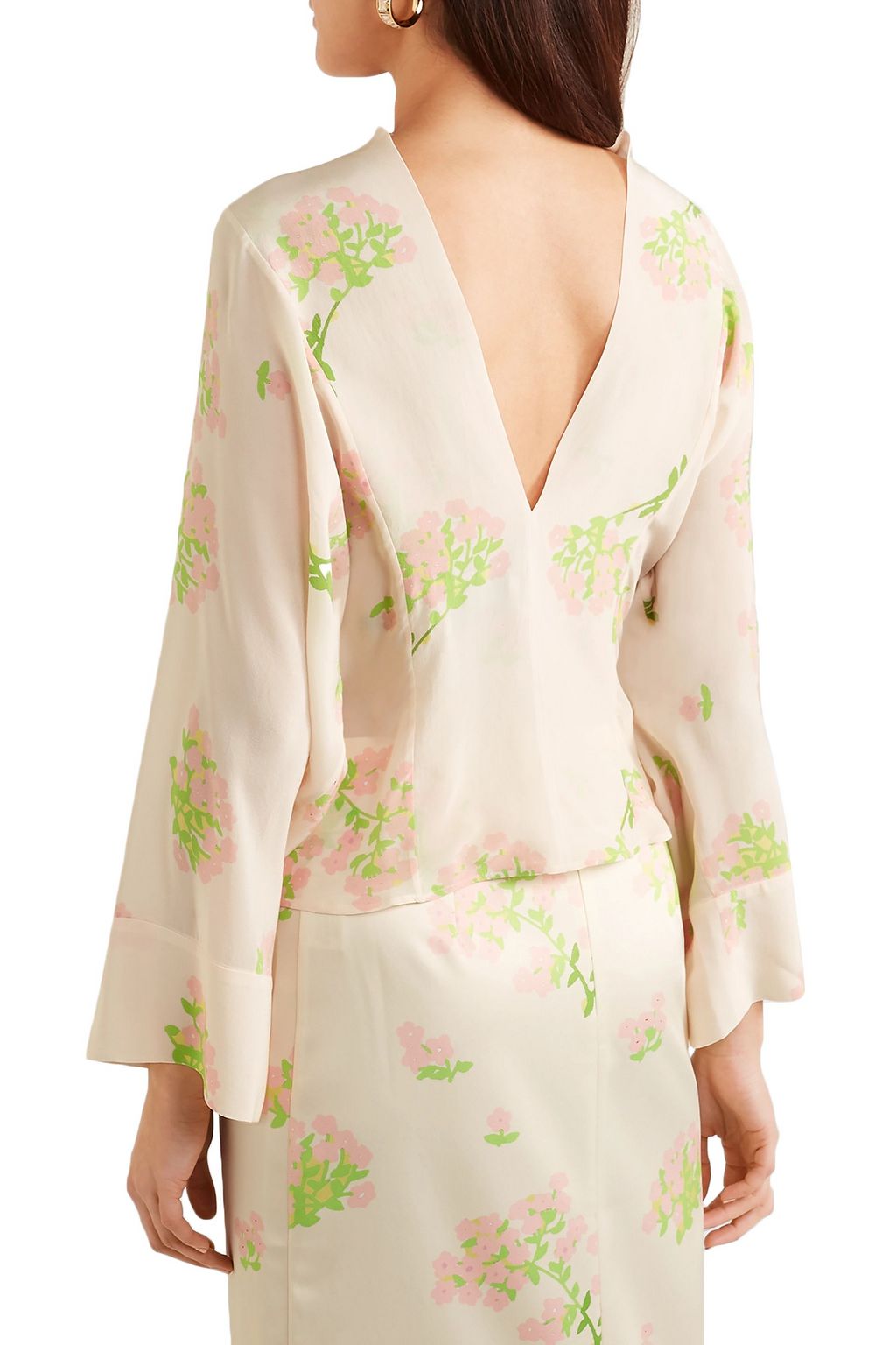 BERNADETTE Norma floral-print silk crepe de chine blouse