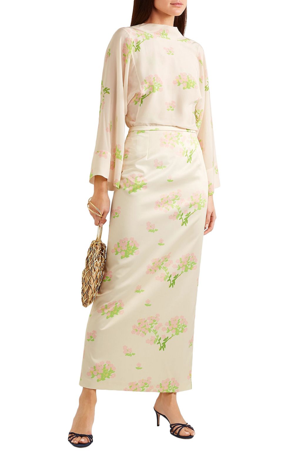BERNADETTE Norma floral-print silk crepe de chine blouse