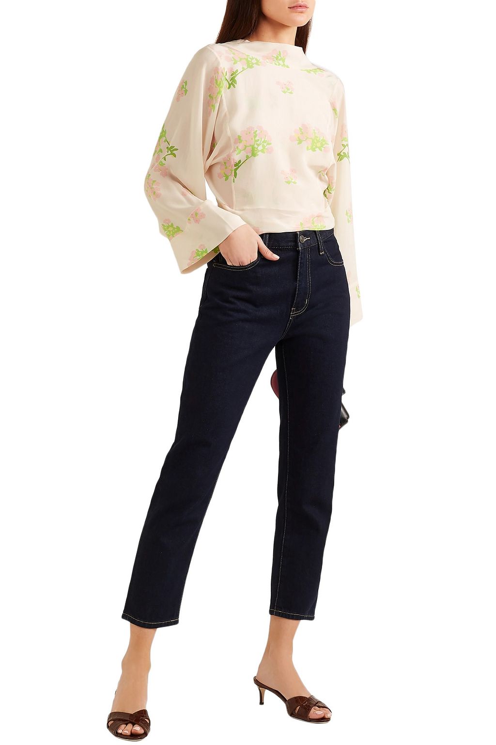 BERNADETTE Norma floral-print silk crepe de chine blouse