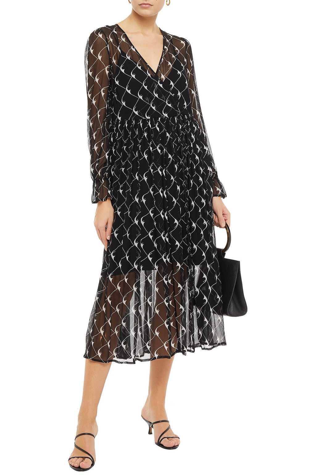 BAUM UND PFERDGARTEN Axelle wrap-effect printed georgette midi dress