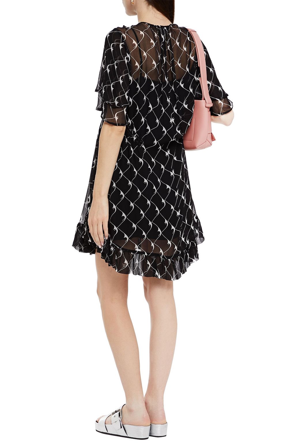 BAUM UND PFERDGARTEN Amalia ruffled printed crepon mini dress